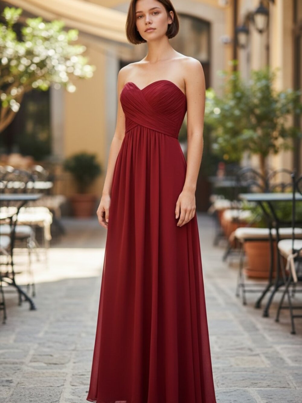Vinyard Collection Floor Length Bridesmaid dress Red Size 10
